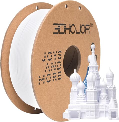 3DHoJor PLA Pro Filament 1.75 مم أبيض، خيوط PLA Plus، خالية من الروائح، خيوط طابعة ثلاثية الأبعاد خالية من الانسداد، بكرة من الورق المقوى 1 كجم (2.2 رطل)، دقة الأبعاد +/- 0.03 مم، تناسب معظم طابعات FDM ثلاثية الأبعاد in Kuwait