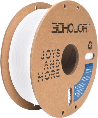3DHoJor PLA Pro Filament 1.75 مم أبيض، خيوط PLA Plus، خالية من الروائح، خيوط طابعة ثلاثية الأبعاد خالية من الانسداد، بكرة من الورق المقوى 1 كجم (2.2 رطل)، دقة الأبعاد +/- 0.03 مم، تناسب معظم طابعات FDM ثلاثية الأبعاد in Kuwait