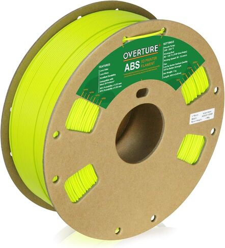 OVERTURE ABS Filament 1.75mm، ABS 1kg Spool (2.2lbs)، خيوط طابعة ثلاثية الأبعاد، دقة الأبعاد +/- 0.03 مم، تناسب معظم طابعات FDM (عبوة واحدة سوداء) in Kuwait
