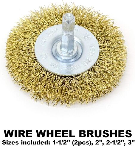 طقم فرش للأسلاك الخشنة المطلية بالنحاس للأغراض العامة من MIBRO 971531 مع مقبض سداسي 0.6 سم، 6 قطع in Kuwait