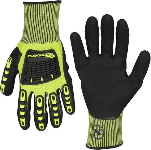 قفازات Flexzilla Pro GC161PXL Impact Sandy Nitrile Dip، أسود/ZillaGreen، XL in Saudi Arabia