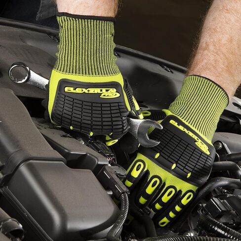 قفازات Flexzilla Pro GC161PXL Impact Sandy Nitrile Dip، أسود/ZillaGreen، XL in Saudi Arabia