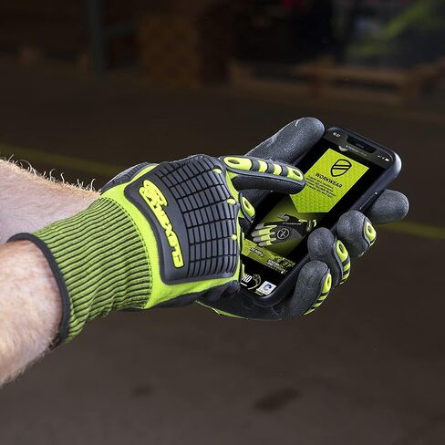 قفازات Flexzilla Pro GC161PXL Impact Sandy Nitrile Dip، أسود/ZillaGreen، XL in Saudi Arabia