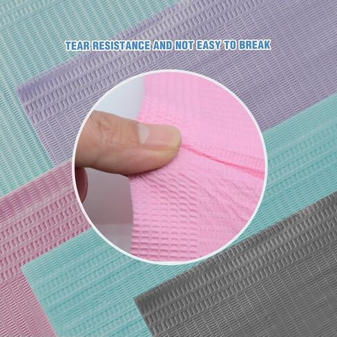 OneMed 125 PCS 13"x18" Disposable Dental Bibs 3 Ply Waterproof Light Purple Dental Tattoo Bibs Dentist Clinic Medical Tray Cover and Nail Table Cover in Kuwait