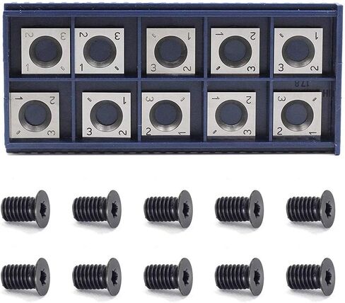 14mm Square Straight Carbide Cutter Insert(14mm length X14mm widthX2.0mm thickness),Pack of 10, Designed for Spiral/Helical Planer Cutter Head Wood Lathe Tool in Saudi Arabia
