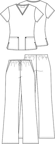 Vital Threads Womens Scrubs Set V-Neck Top & Drawstring Pant VT514C in Saudi Arabia