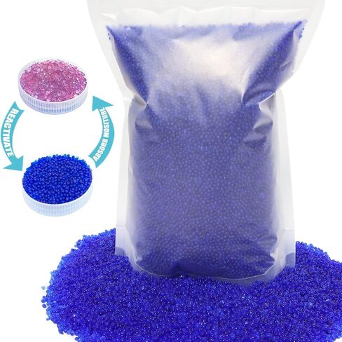 3 LBS Reusable Blue Indicating Silica Gel Beads, Silica Gel Desiccant, Desiccant Beads, Moisture Absorbers for Transformer, Camera, Jewelry, Electronics, Documents, Clothes, Books, Shoes in Kuwait