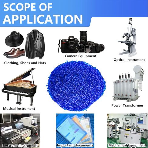 3 LBS Reusable Blue Indicating Silica Gel Beads, Silica Gel Desiccant, Desiccant Beads, Moisture Absorbers for Transformer, Camera, Jewelry, Electronics, Documents, Clothes, Books, Shoes in Kuwait