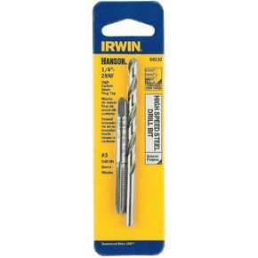 IRWIN HANSON 1/4" - 28 NF Tap and No. 3 Drill Bit Set, 80232 in Saudi Arabia