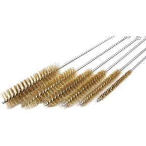 6Pcs Tube Bottle Brush Brass Cleaning Tool Multipurpose Pipe Brush Tool Set, Brass Wire Bottle Long-Handle Bristle Cleaning（8,12,14,16,20,25mm)