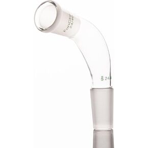 محول تقطير زجاج البوروسيليكات من فن كيم، محول تقطير منحني 105 درجة مع مفصل خارجي وداخلي 24/40 in Kuwait