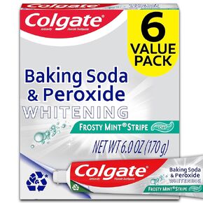 Colgate Baking Soda and Peroxide Whitening Toothpaste, Frosty Mint,6 Ounce (Pack of 6) in Saudi Arabia