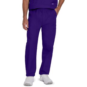 Landau Essentials Relaxed Fit 7-Pocket Elastic Cargo Scrub Pants for Men 8555