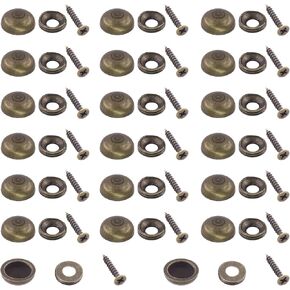Keadic 60 Pcs Bronze Mirror Screws Assortment Set Retro Cap Cover Nails Fasteners with Screws, Vintage Upholstery Tacks Thumb Tacks for Wall Hanging Sign/Advertising Hardware (9mm) in Kuwait
