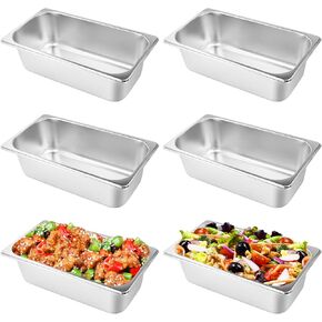 6 عبوات من مقالي الفندق من VOISEN، مقاس 3/1 بعمق 4 بوصات، مقلاة بخار مضادة للتشويش، مقلاة تجارية من الفولاذ المقاوم للصدأ، مقلاة طاولة بخار، وعاء طعام لتقديم الطعام in Kuwait