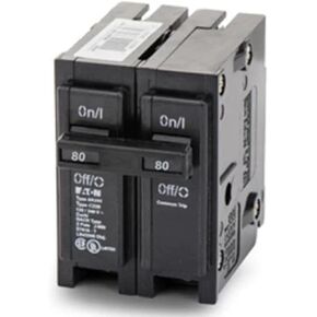 قاطع الدائرة الكهربائية Eaton BR280 نوع BR ثنائي القطب 80 أمبير 120/240 فولت تيار متردد، ملون in Kuwait