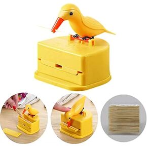 Bird Toothpick Dispenser，Telescopic Automatic toothpick dispenser，Cute Toothpick holder decoration the kitchen, home,party, fun gifts for children parents