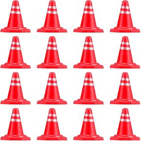 30Pcs Miniature Road Hazard Sign Traffic Road Cones Roadblocks Simulation Traffic Signs Miniature Traffic Cones for Sand Table Engineering Traffic Road Cones Road Cones Model in Kuwait
