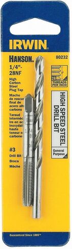 IRWIN HANSON 1/4" - 28 NF Tap and No. 3 Drill Bit Set, 80232 in Saudi Arabia