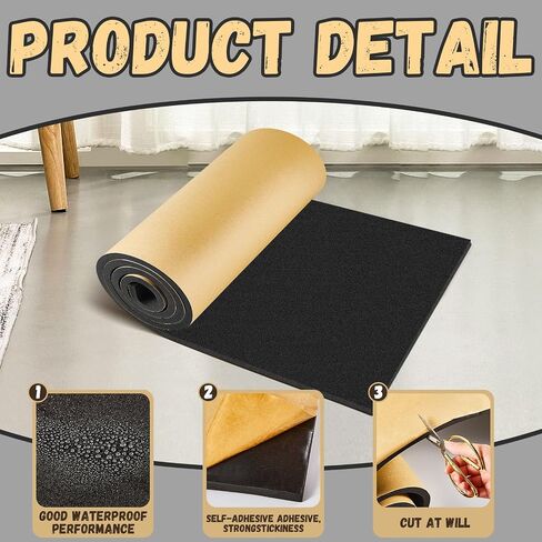 Pangda Extra Large Marine Foam Roll Closed Cell Rubber with Adhesive Insulation Neoprene Sheets Lightweight Single Sided Tape Water Weather Resistant for Craft DIY Projects Padding, 78 x 16 x 0.5 Inch in Kuwait