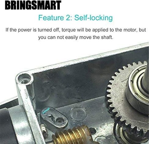 محرك تروس دودة BRINGSMART 12 فولت 12 دورة في الدقيقة تيار مستمر 70 كجم. سم عزم دوران عالٍ ذاتي القفل عكسي محرك توربيني صغير مُجهز لآلة ستارة قفل باب طاولة دوارة ذاتية الصنع (12 فولت 12 دورة في الدقيقة) in Kuwait