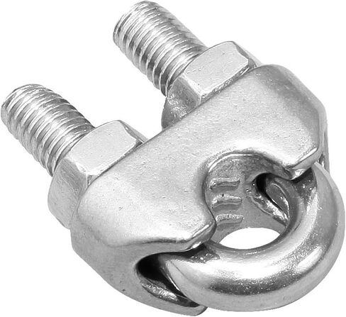 مشبك سلك بطول 1/8 بوصة من المعدن المقاوم للصدأ سلك حبل مشبك مشبك مشبك تثبيت 12 قطعة. in Kuwait