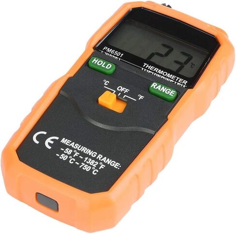 Digital Thermocouple Temperature Thermometer, PEAKMETER PM6501 K Type LCD Thermometer Testing Tool Celsius and Fahrenheit in Saudi Arabia
