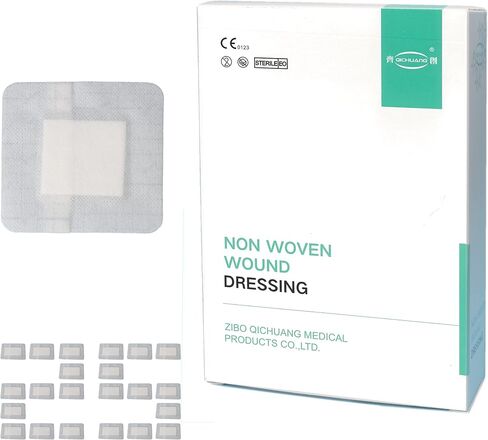 4X10, 4X12, 4X14 Inches Large Sterile Adhesive Island Wound Dressing Bandages - Non Woven Bordered Gauze Pads, Individually Pack, 8PCS for Each Size, Medical Grade by QICHUANG(101214Mixed Size- C24) in Kuwait