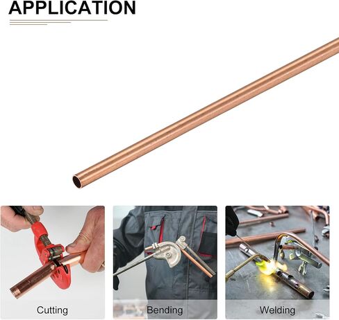 أنبوب نحاسي DTGN 3 مم × 0.2 مم × 300 مم (ODxWall TxL) - 3 عبوات - جيد لإطار ديكور DIY لمعدات الآلات - أنابيب معدنية مستديرة in Kuwait