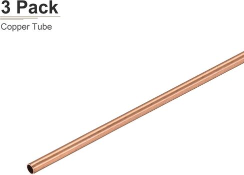 أنبوب نحاسي DTGN 3 مم × 0.2 مم × 300 مم (ODxWall TxL) - 3 عبوات - جيد لإطار ديكور DIY لمعدات الآلات - أنابيب معدنية مستديرة in Kuwait