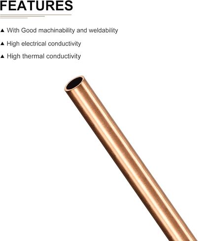 أنبوب نحاسي DTGN 3 مم × 0.2 مم × 300 مم (ODxWall TxL) - 3 عبوات - جيد لإطار ديكور DIY لمعدات الآلات - أنابيب معدنية مستديرة in Kuwait
