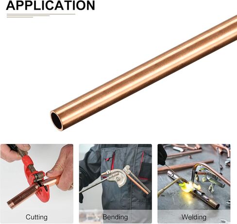 أنبوب نحاسي DTGN 3 مم × 0.2 مم × 300 مم (ODxWall TxL) - 3 عبوات - جيد لإطار ديكور DIY لمعدات الآلات - أنابيب معدنية مستديرة in Kuwait