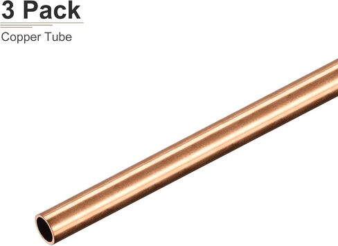 أنبوب نحاسي DTGN 3 مم × 0.2 مم × 300 مم (ODxWall TxL) - 3 عبوات - جيد لإطار ديكور DIY لمعدات الآلات - أنابيب معدنية مستديرة in Kuwait
