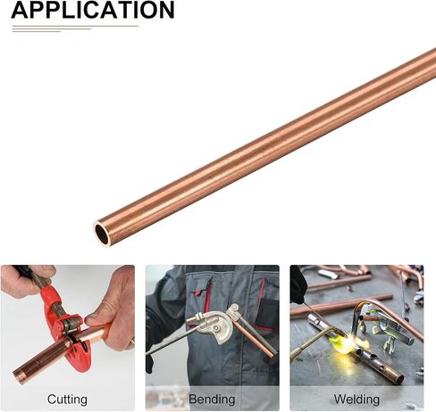 أنبوب نحاسي DTGN 3 مم × 0.2 مم × 300 مم (ODxWall TxL) - 3 عبوات - جيد لإطار ديكور DIY لمعدات الآلات - أنابيب معدنية مستديرة in Kuwait