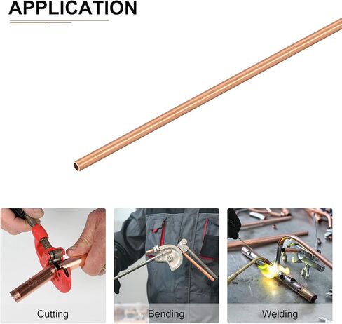 3mm x 0.2mm x 300mm(ODxWall TxL) Copper Tube - 3Pack - Good for Machinery Equipment DIY Decorative Frame - Round Metal Tubing in Kuwait