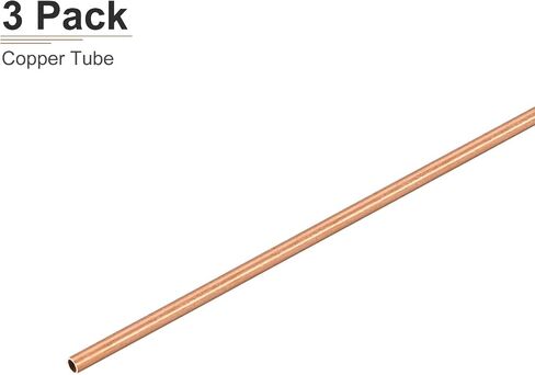 3mm x 0.2mm x 300mm(ODxWall TxL) Copper Tube - 3Pack - Good for Machinery Equipment DIY Decorative Frame - Round Metal Tubing in Kuwait