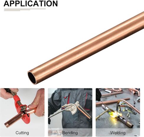 أنبوب نحاسي DTGN 7.5 مم × 0.5 مم × 300 مم (ODxWall TxL) - 4 عبوات - جيد لإطار ديكور DIY لمعدات الآلات - أنابيب معدنية مستديرة in Kuwait