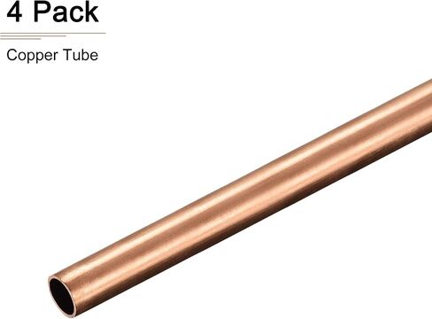 أنبوب نحاسي DTGN 7.5 مم × 0.5 مم × 300 مم (ODxWall TxL) - 4 عبوات - جيد لإطار ديكور DIY لمعدات الآلات - أنابيب معدنية مستديرة in Kuwait