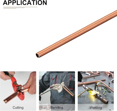 أنبوب نحاسي DTGN 2 مم × 0.5 مم × 300 مم (ODxWall TxL) - 10 عبوات - جيد لإطار ديكور DIY لمعدات الآلات - أنابيب معدنية مستديرة in Saudi Arabia