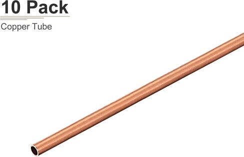 أنبوب نحاسي DTGN 2 مم × 0.5 مم × 300 مم (ODxWall TxL) - 10 عبوات - جيد لإطار ديكور DIY لمعدات الآلات - أنابيب معدنية مستديرة in Saudi Arabia