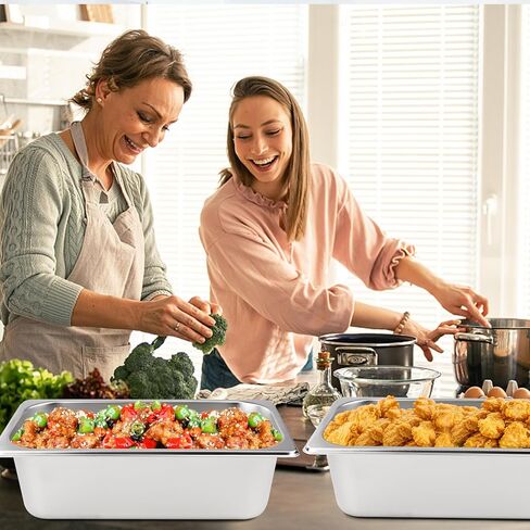 6 عبوات من مقالي الفندق من VOISEN، مقاس 3/1 بعمق 4 بوصات، مقلاة بخار مضادة للتشويش، مقلاة تجارية من الفولاذ المقاوم للصدأ، مقلاة طاولة بخار، وعاء طعام لتقديم الطعام in Kuwait