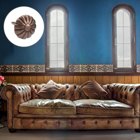 مسامير أظافر METALLIXITY (11 × 16 × 3 مم) 20 قطعة، دبابيس دفع الإبهام بنمط زهرة الحديد - لبناء المنزل، أثاث المطبخ المنزلي، لون نحاسي in Kuwait