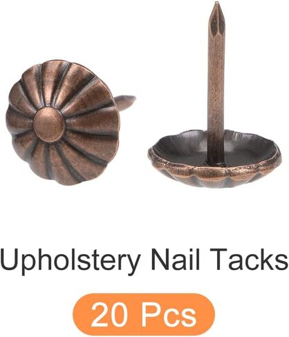 مسامير أظافر METALLIXITY (11 × 16 × 3 مم) 20 قطعة، دبابيس دفع الإبهام بنمط زهرة الحديد - لبناء المنزل، أثاث المطبخ المنزلي، لون نحاسي in Kuwait