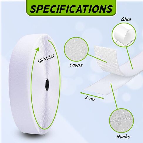 شريط لاصق وحلقة مقاس ¾ بوصة × 25 قدمًا - حل تثبيت آمن ومتعدد الاستخدامات للتنظيم والإصلاحات، لاصق طويل الأمد in Kuwait