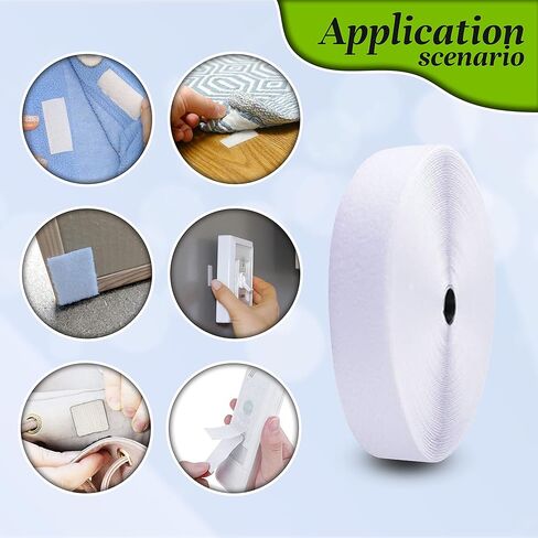 شريط لاصق وحلقة مقاس ¾ بوصة × 25 قدمًا - حل تثبيت آمن ومتعدد الاستخدامات للتنظيم والإصلاحات، لاصق طويل الأمد in Kuwait