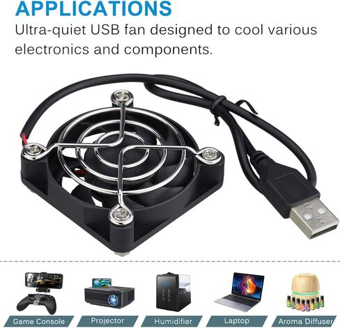 GDSTIME Dual 60mm x 15mm USB Fan w/ 3 Speed Control 5V Brushless DC Cooling in Kuwait