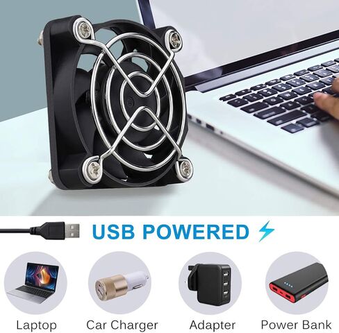 GDSTIME Dual 60mm x 15mm USB Fan w/ 3 Speed Control 5V Brushless DC Cooling in Kuwait