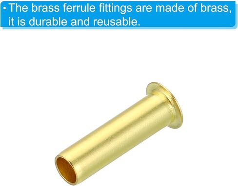 PATIKIL 2.5mm Tube OD Brass Compression Insert, 50 Pack Insert Tube Support Compression Sleeve Fitting Assortment Kit for Air Water Gas Hose in Kuwait