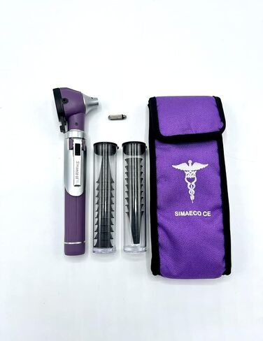 Simaeco LED حجم الجيب منظار الأذن مع الضوء. منظار الأذن لكل من البالغين والأطفال مع 20 طرف منظار للاستعمال مرة واحدة (أرجواني) in Kuwait