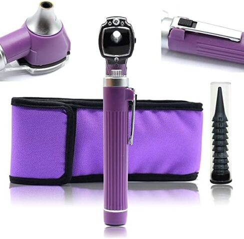 Simaeco LED حجم الجيب منظار الأذن مع الضوء. منظار الأذن لكل من البالغين والأطفال مع 20 طرف منظار للاستعمال مرة واحدة (أرجواني) in Kuwait